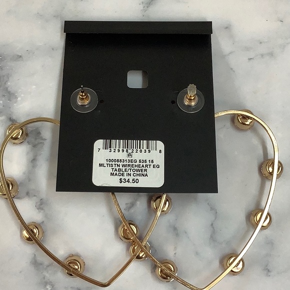 NWT- Thalia Sodi - Gold-Tone Crystal Heart Earrings - Picture 3 of 3